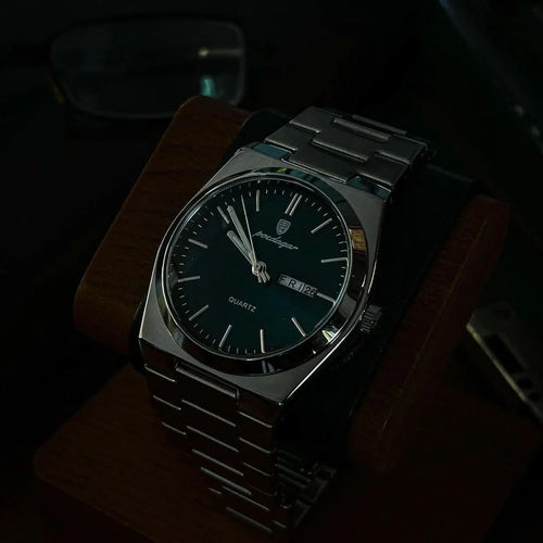 Prestige Men’s Watch – Luxury Stainless Steel Quartz Timepiece